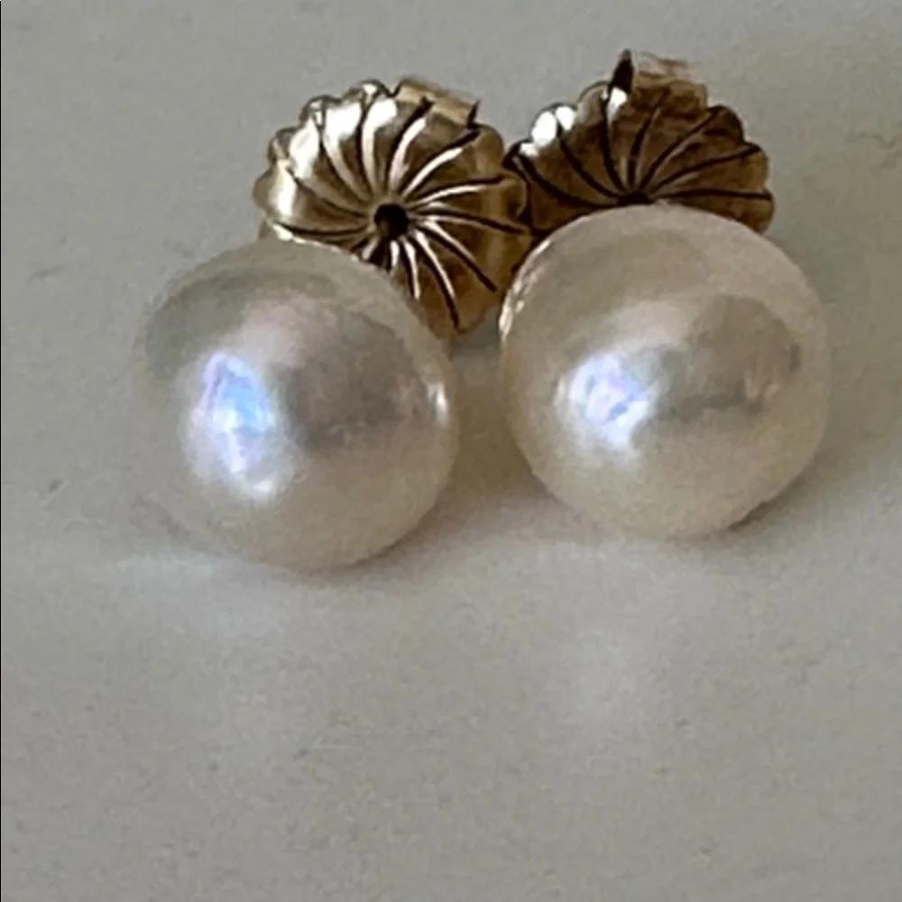 Kasumi Style Cultured Freshwater Pearl Earrings - Picture 1 of 4